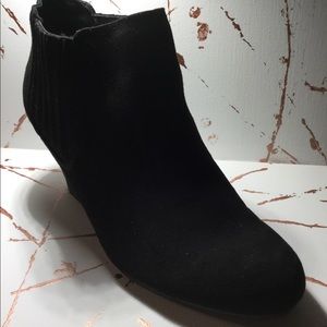 Black, suede-like bootie